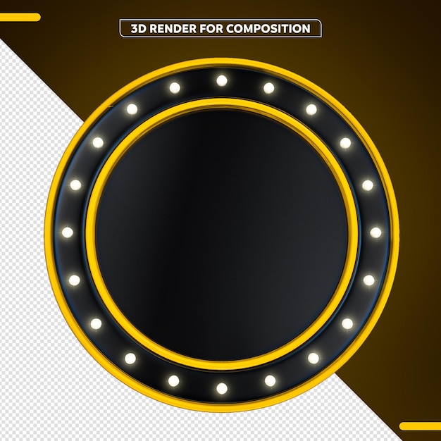 Round theater lights 3D render