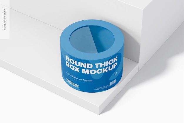 Round thick box mockup, perspective 02