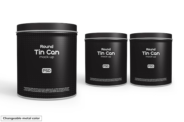 Round tin can mockup