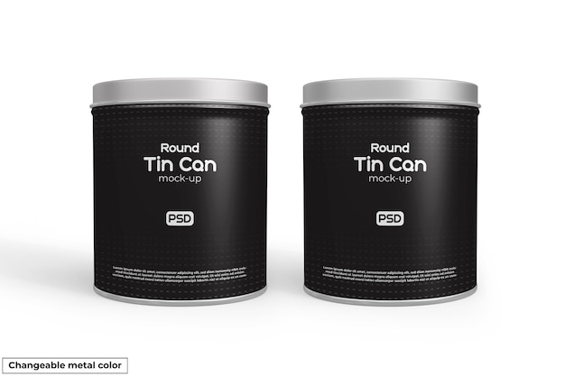 Round tin can mockup
