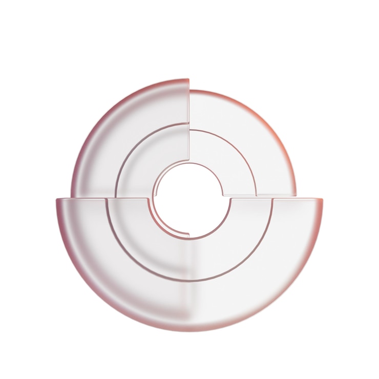 PSD round transparent gradient glass 3d shape