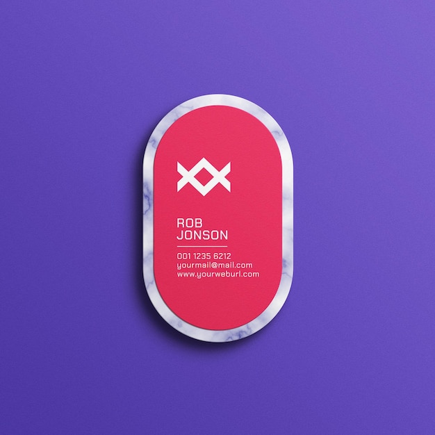 PSD round vertical business card mockup