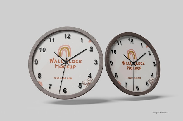 Round wall clock mockup