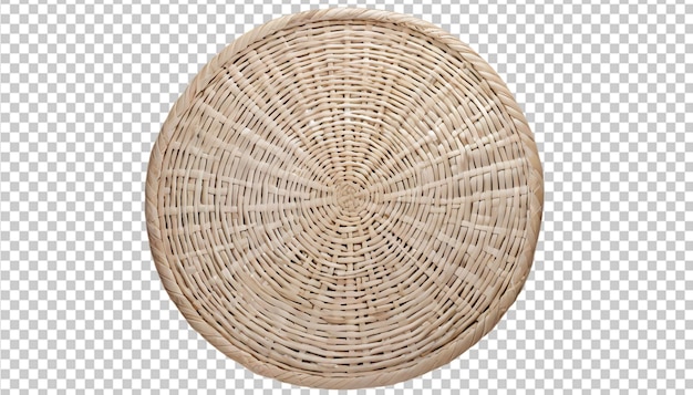 PSD round wicker placemat on transparent background