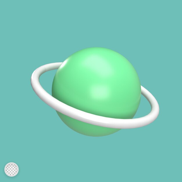 Round with ring 3d model cartoon style render illustration