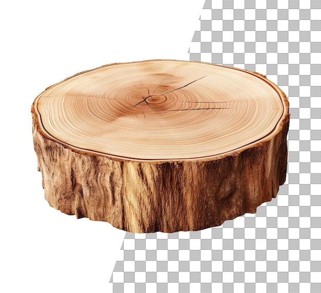 PSD round wood log slide object with transparent background