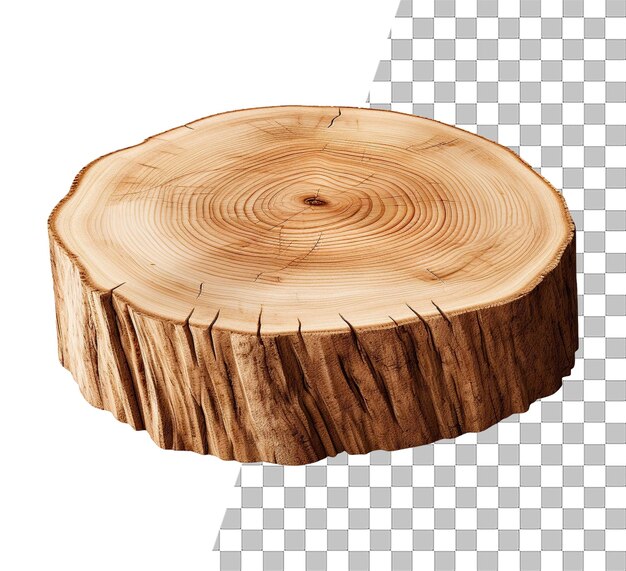 PSD round wood log slide object with transparent background