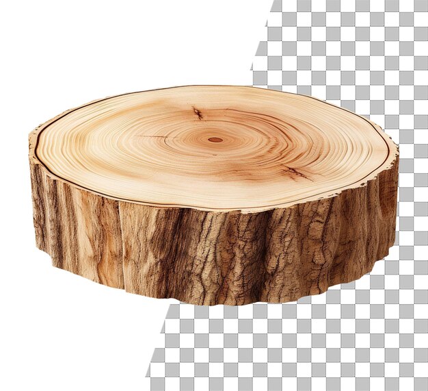 PSD round wood log slide object with transparent background