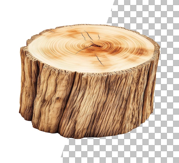 Round wood log slide object with transparent background