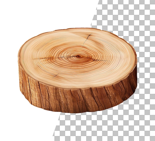 PSD round wood log slide object with transparent background