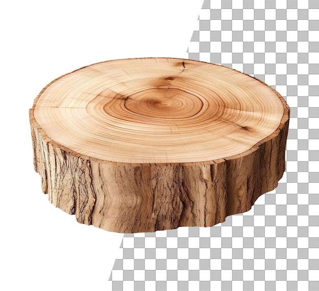 Round wood log slide object with transparent background