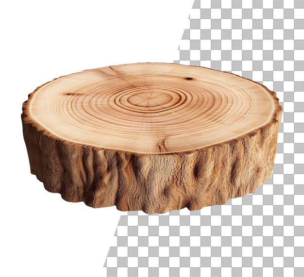 PSD round wood log slide object with transparent background