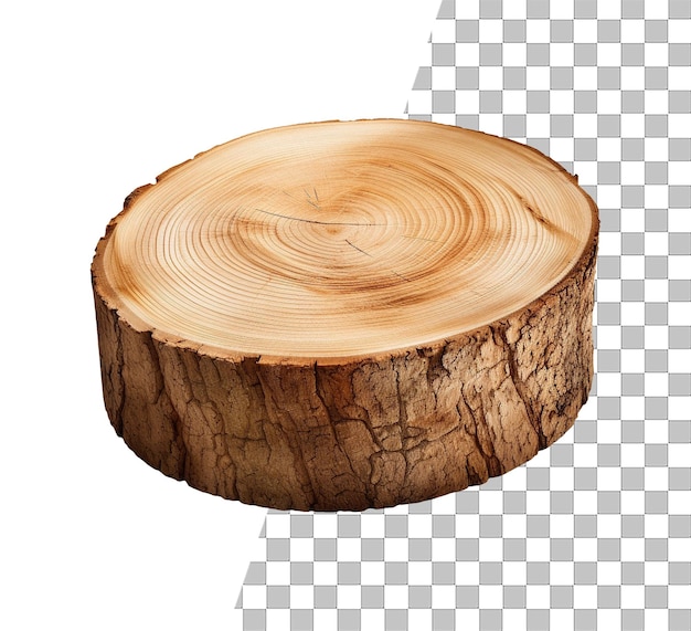 Round wood log slide object with transparent background