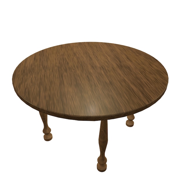 round wood table isolated on transparent background