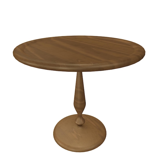 PSD round wood table isolated on transparent background