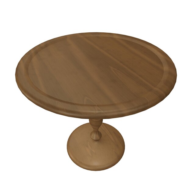 Tavolo rotondo in legno isolato su uno sfondo trasparente