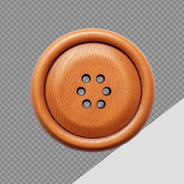 PSD bottone di legno rotondo png isolato su sfondo trasparente