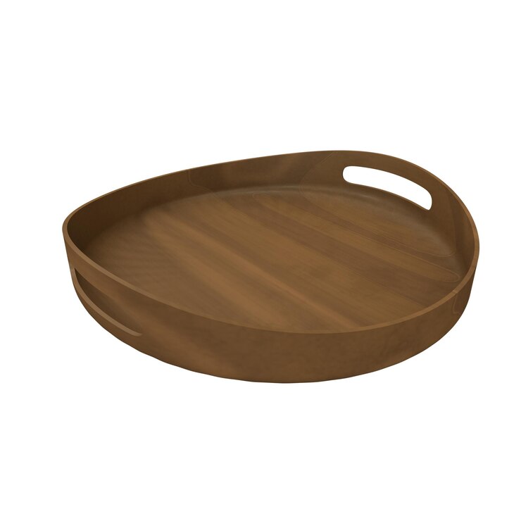 PSD round wooden plate isolated on transparent background