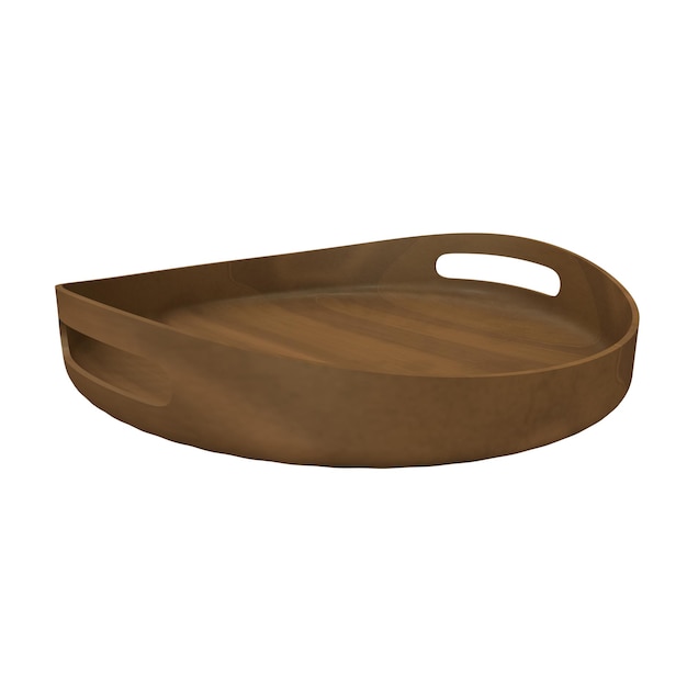 round wooden plate isolated on transparent background
