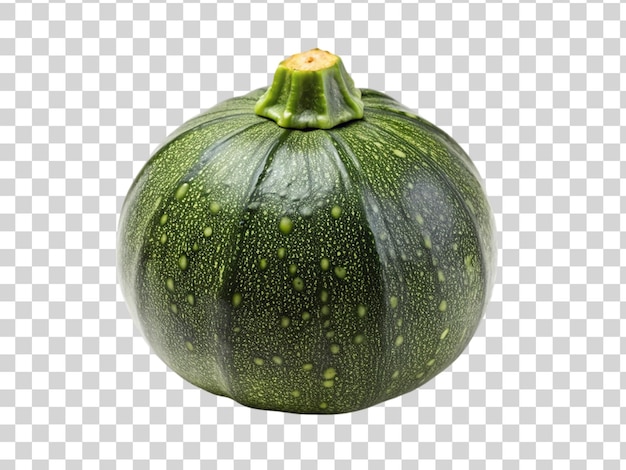 A round zucchini on transparent background