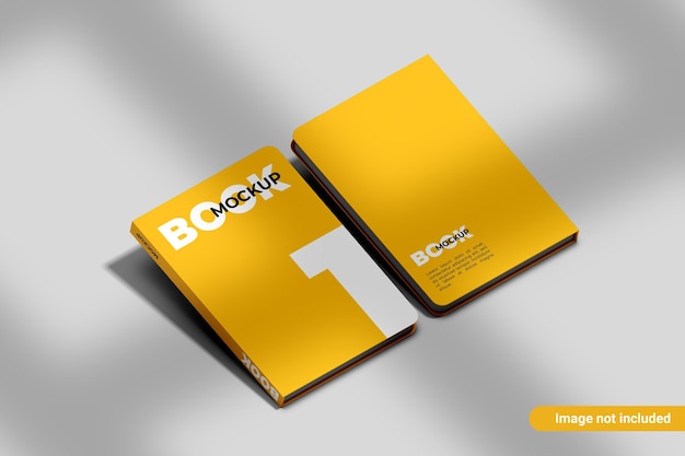 Rounded book cover mockup perspective view