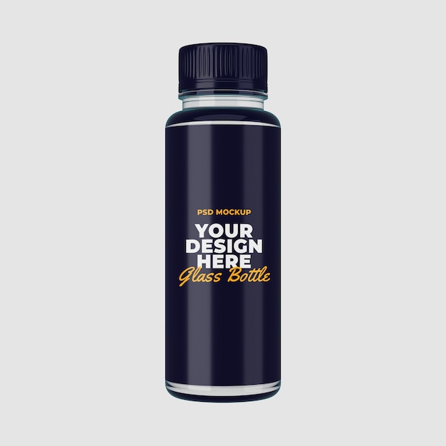 PSD rounded bottle mockup glass