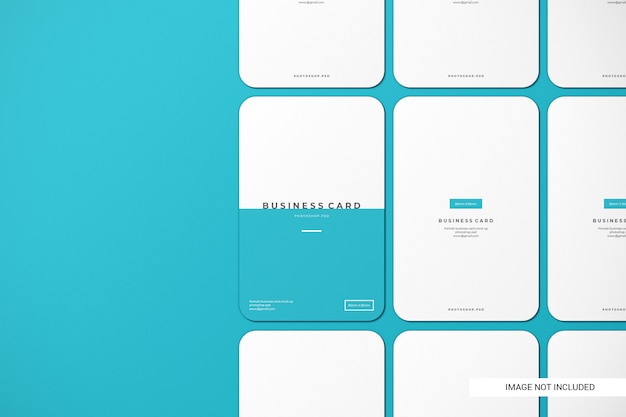 PSD rounded business card mockup