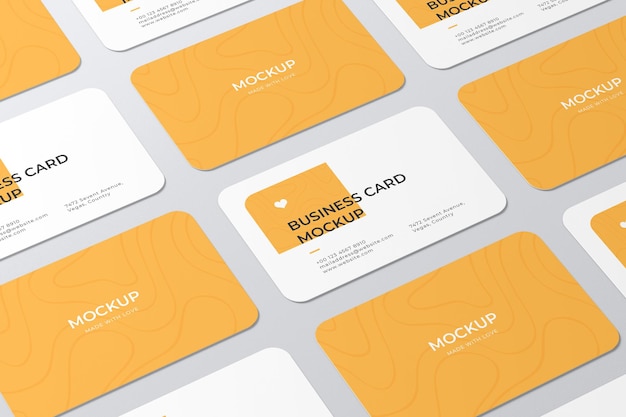 Rounded business card mockup