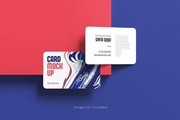 PSD rounded business card mockup