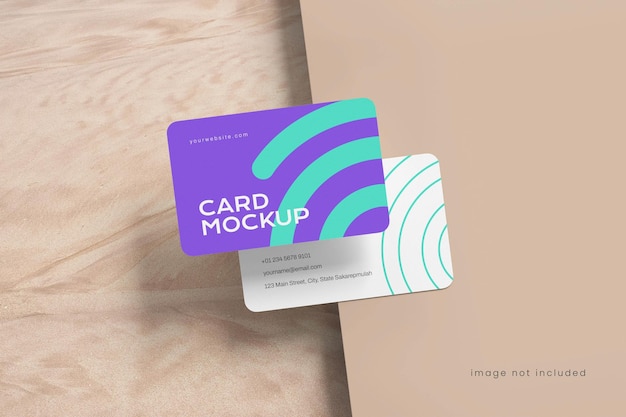 PSD rounded business card mockup