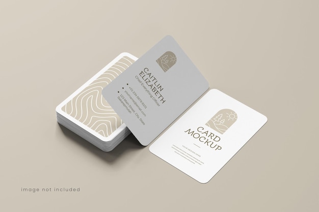 PSD rounded business card mockup