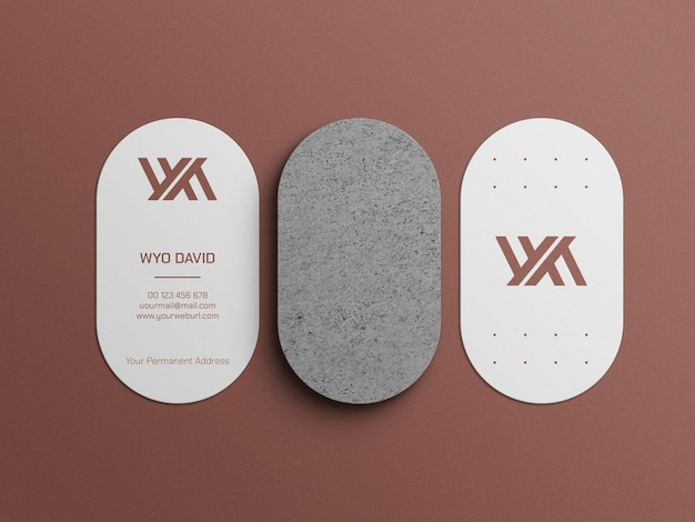 Rounded business card mockup