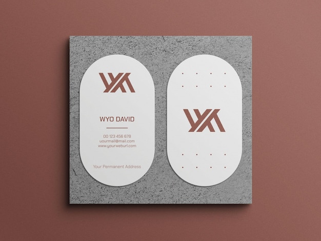 Rounded business card mockup