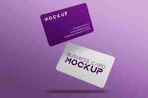 PSD rounded business card mockup