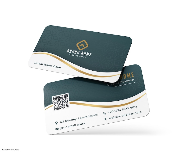 PSD rounded business card mockup