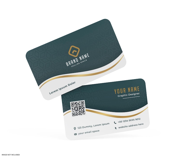 PSD rounded business card mockup
