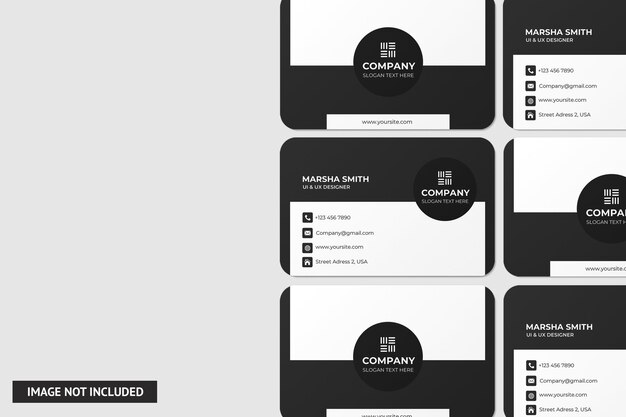 PSD rounded business card mockup