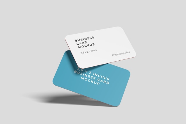 Rounded Business Cards Mockup