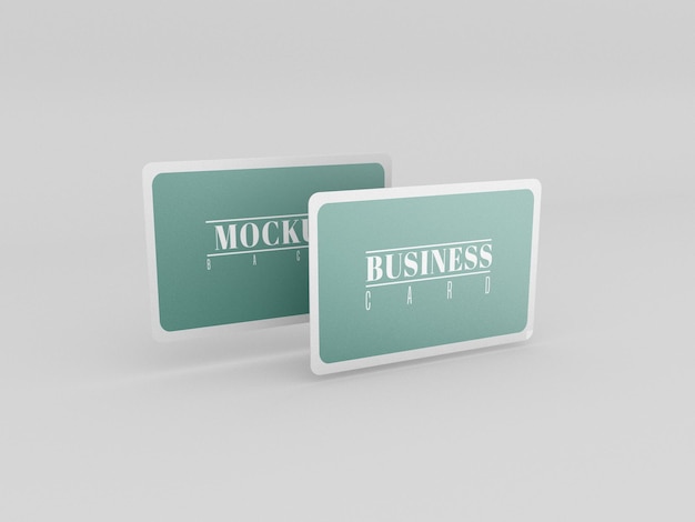 Rounded business cards mockup