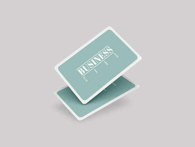 Rounded business cards mockup