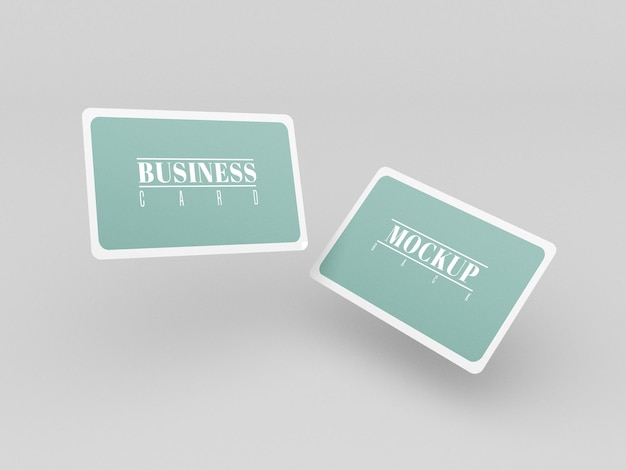 Rounded business cards mockup