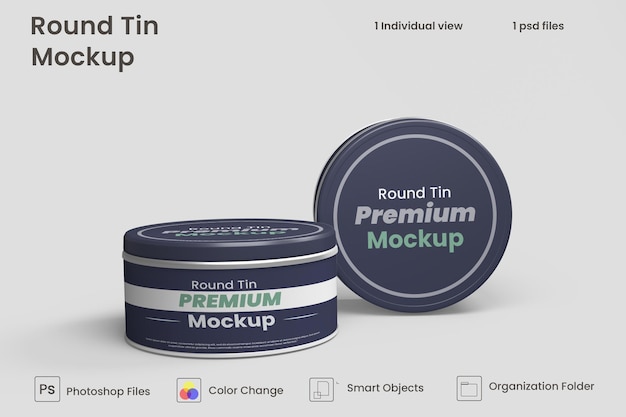 Il biscotto arrotondato può mockup premium psd