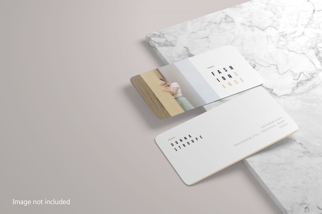 Rounded corner business card mockup