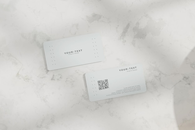PSD rounded corner business card mockup