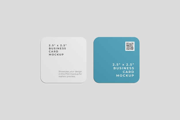 Rounded corner business card mockup