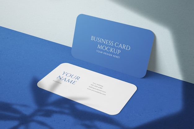 Rounded corner customizable horizontal 90x50mm business card mockups