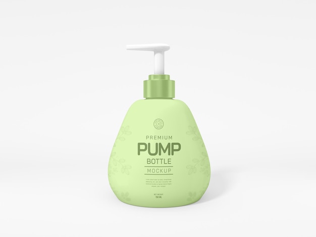 Rounded cosmetic pump bottle mockup