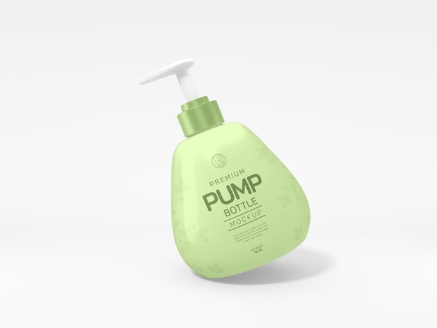 Rounded Cosmetic Pump Bottle Mockup