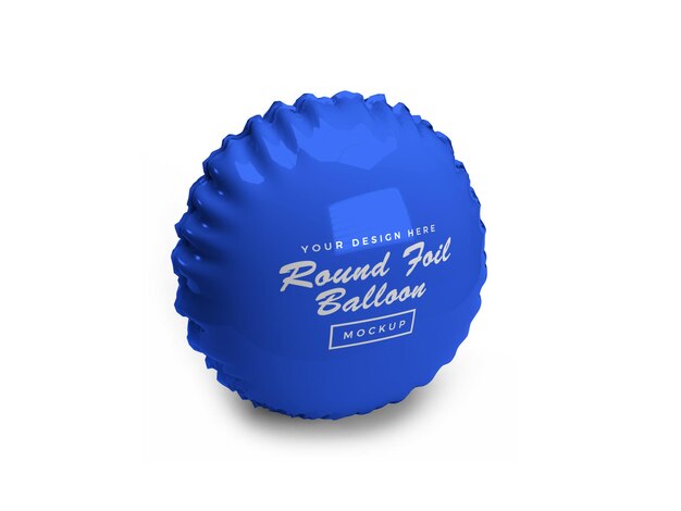 Rounded foil balloon 3d mockup design