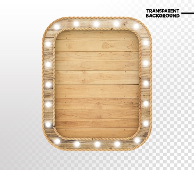 Округлая рамка с подсветкой и деревом в реалистичном 3d-рендеринге
